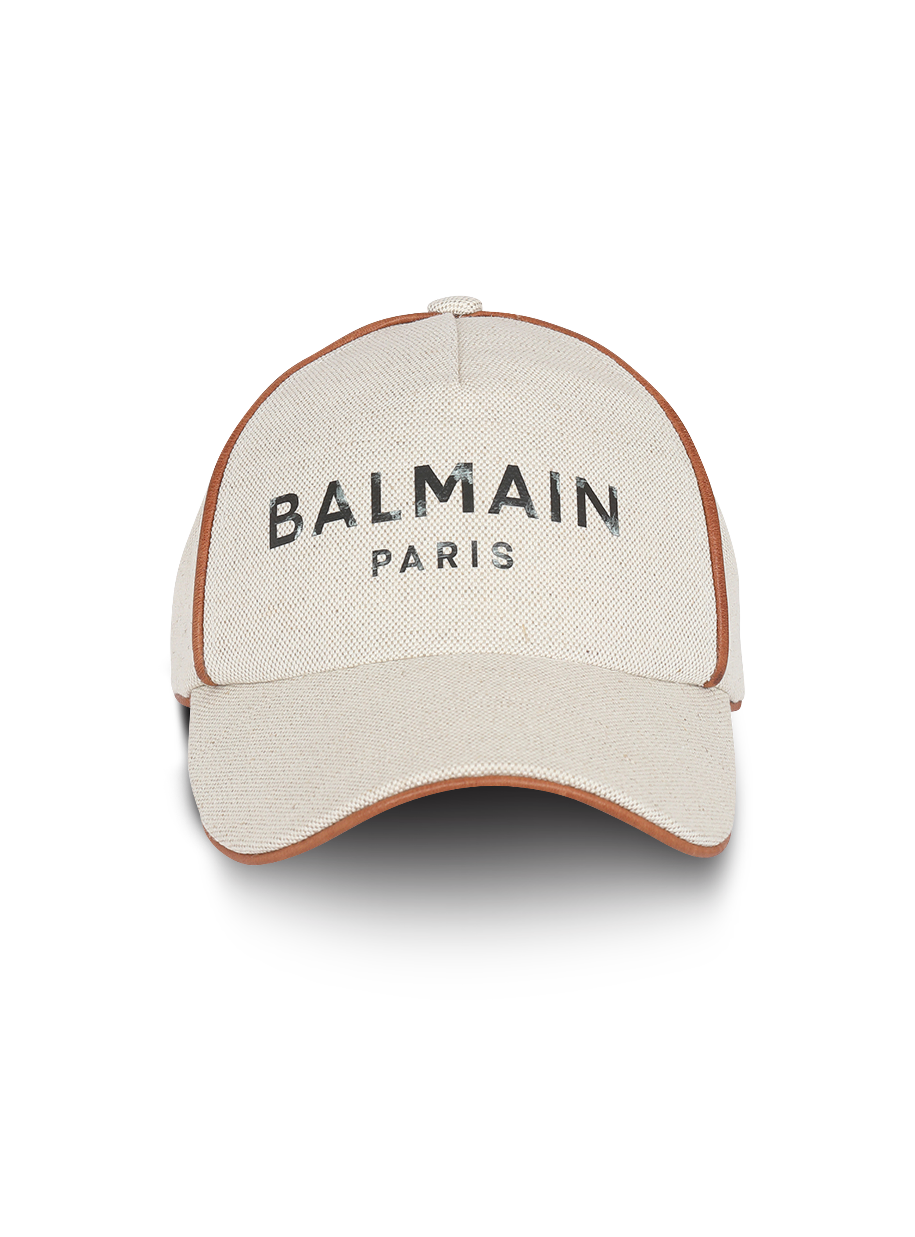 Cotton B-Army cap with Balmain logo, white
