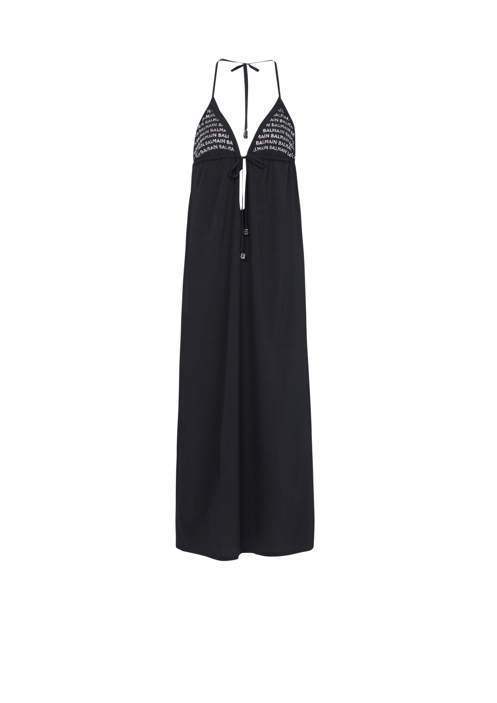 Balmain logo beach dress, black, hi-res
