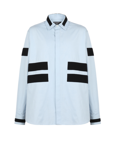 Cotton shirt with velcro stripes
