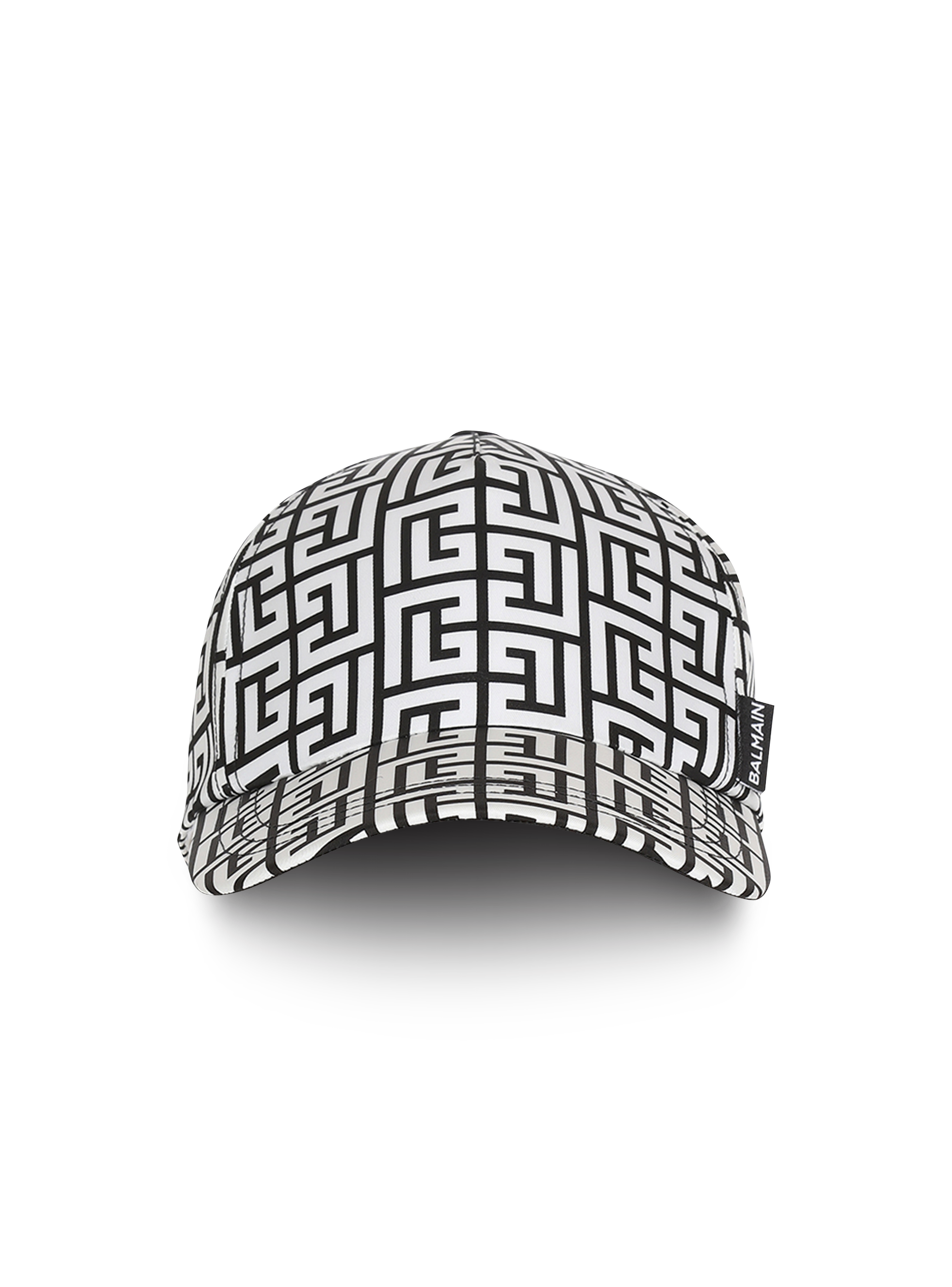 Nylon cap with Balmain monogram, black