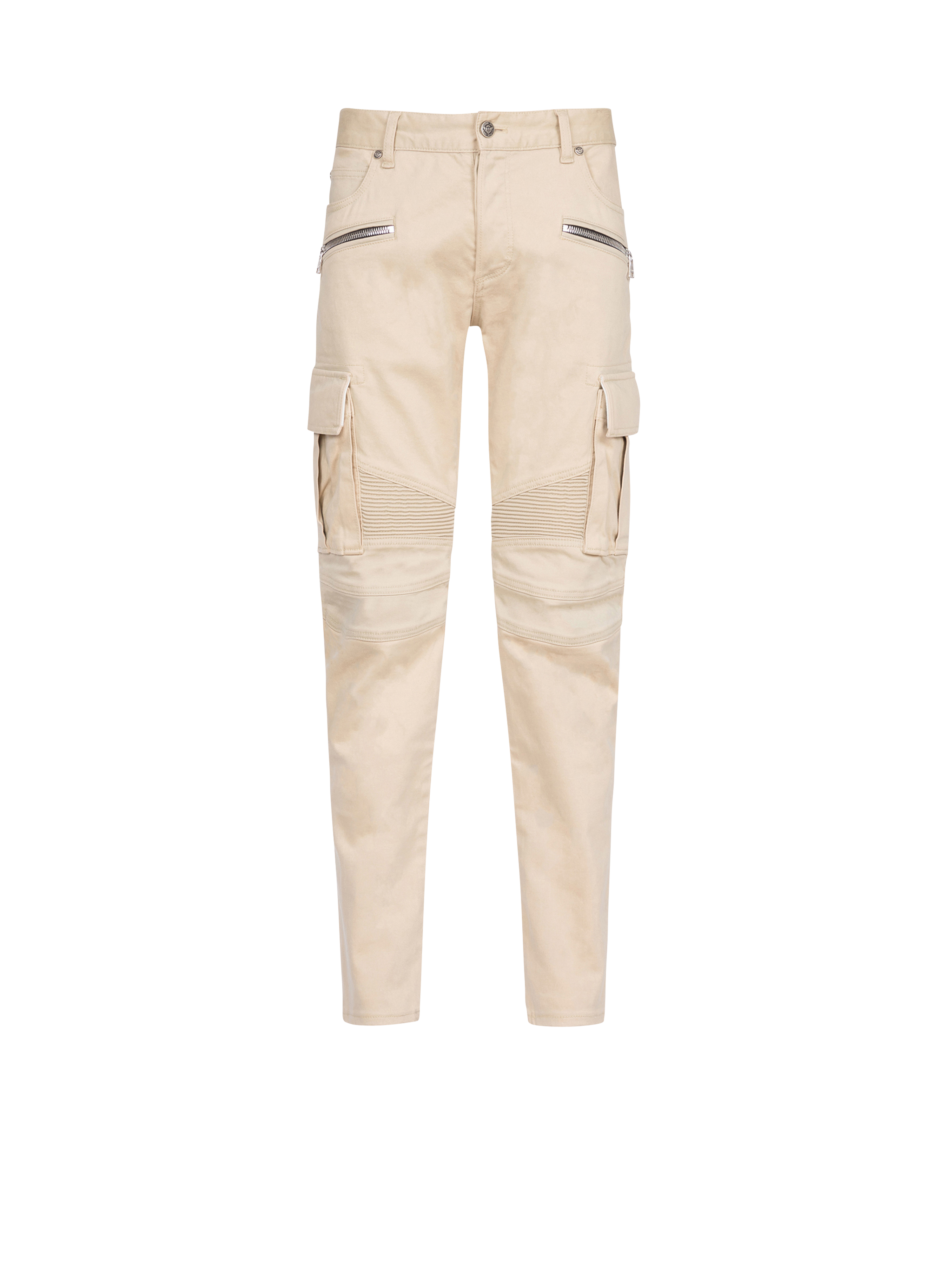 Cotton cargo pants, beige