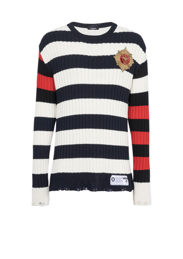 Destroyed nautical sweater