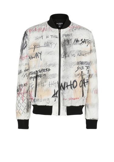 Unisex - Nylon bomber jacket with graffiti print