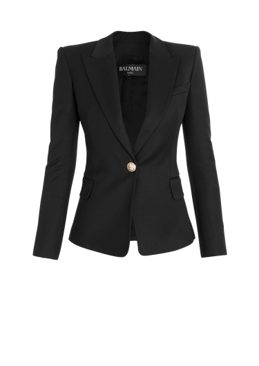 Wool single-button blazer