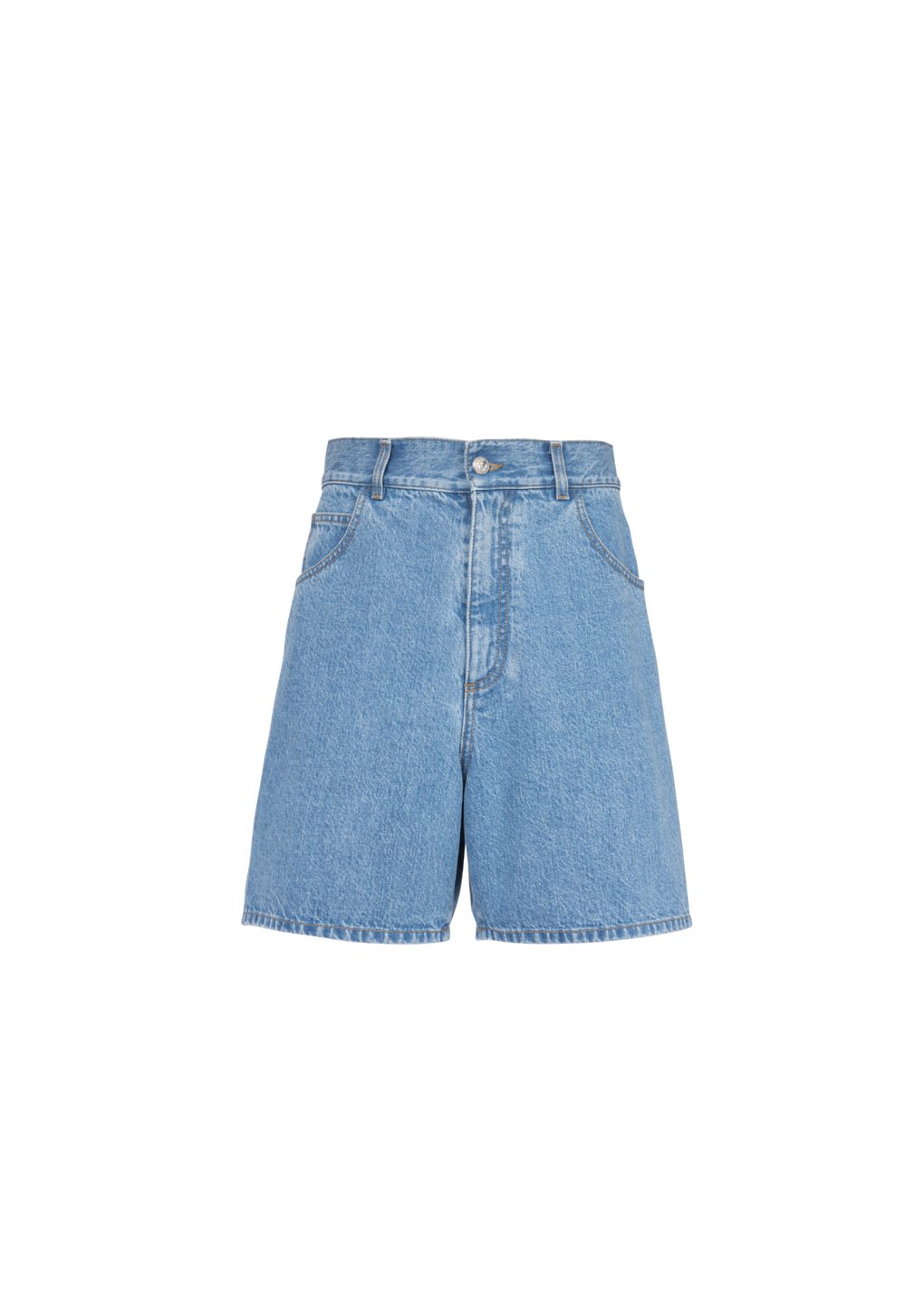 Oversized denim shorts, blue, hi-res