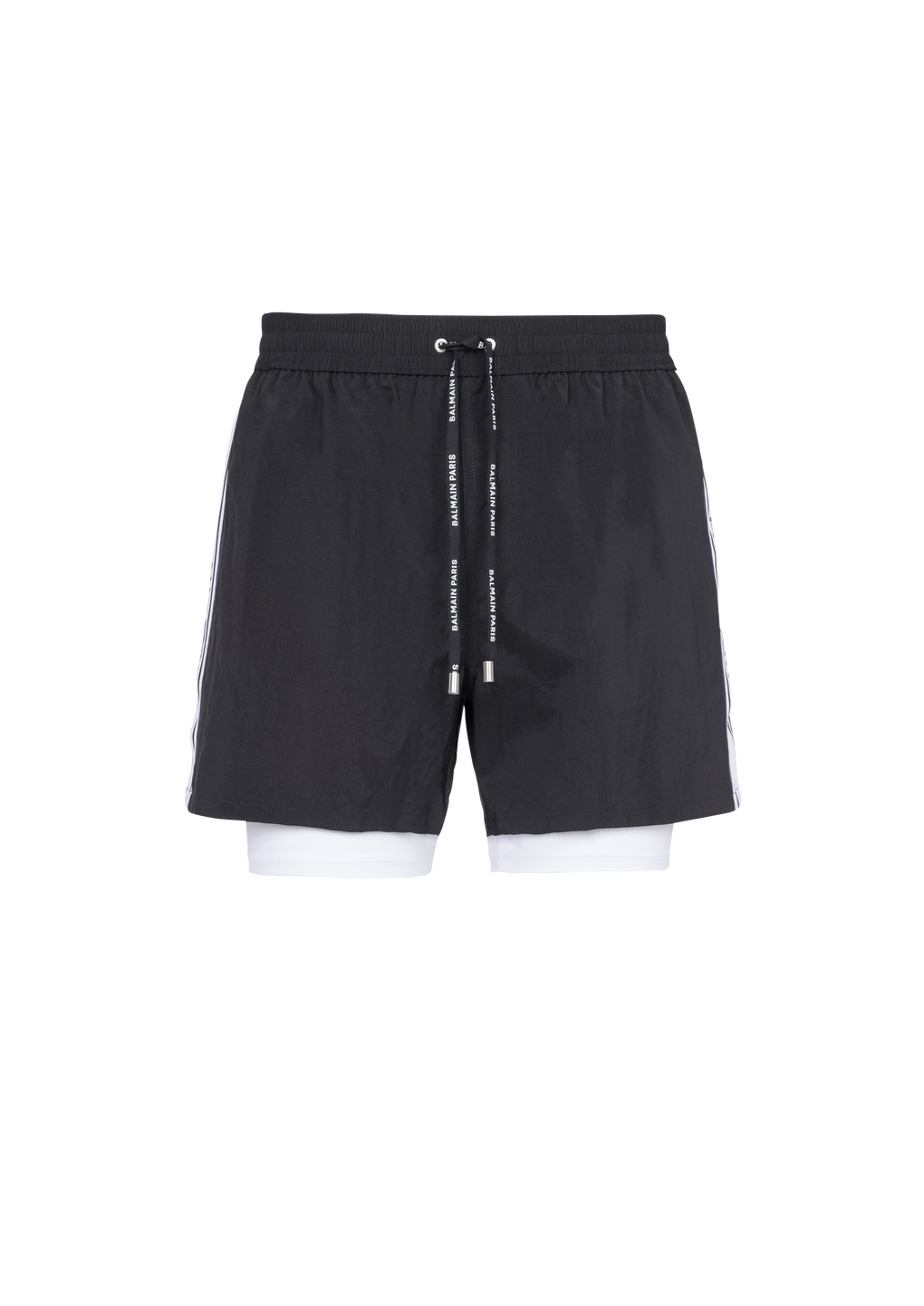 Balmain logo swim shorts, black, hi-res