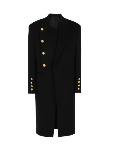 Unisex - Four-button wool coat with detachable inset jacket
