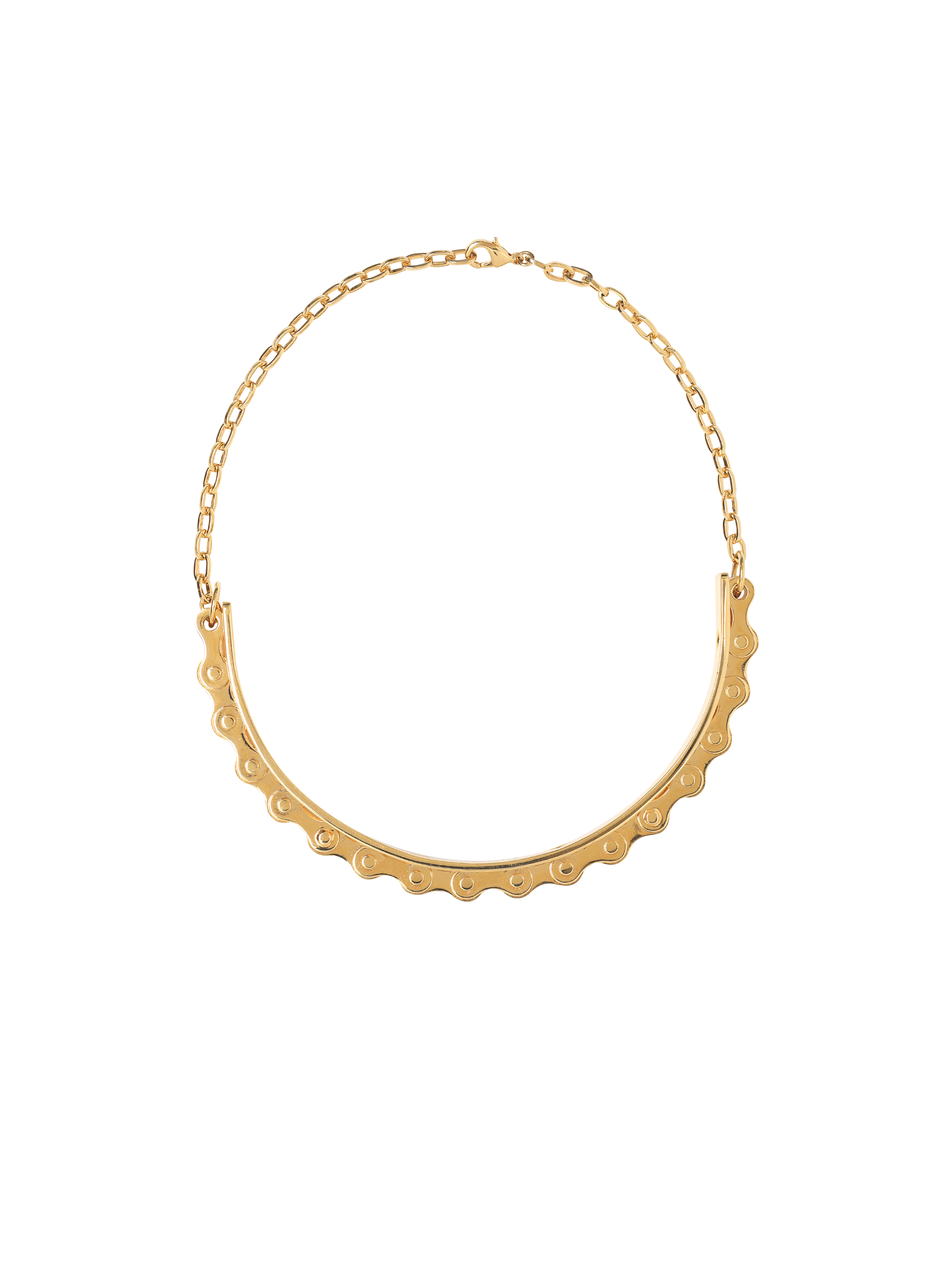 Brass biker chain necklace, gold