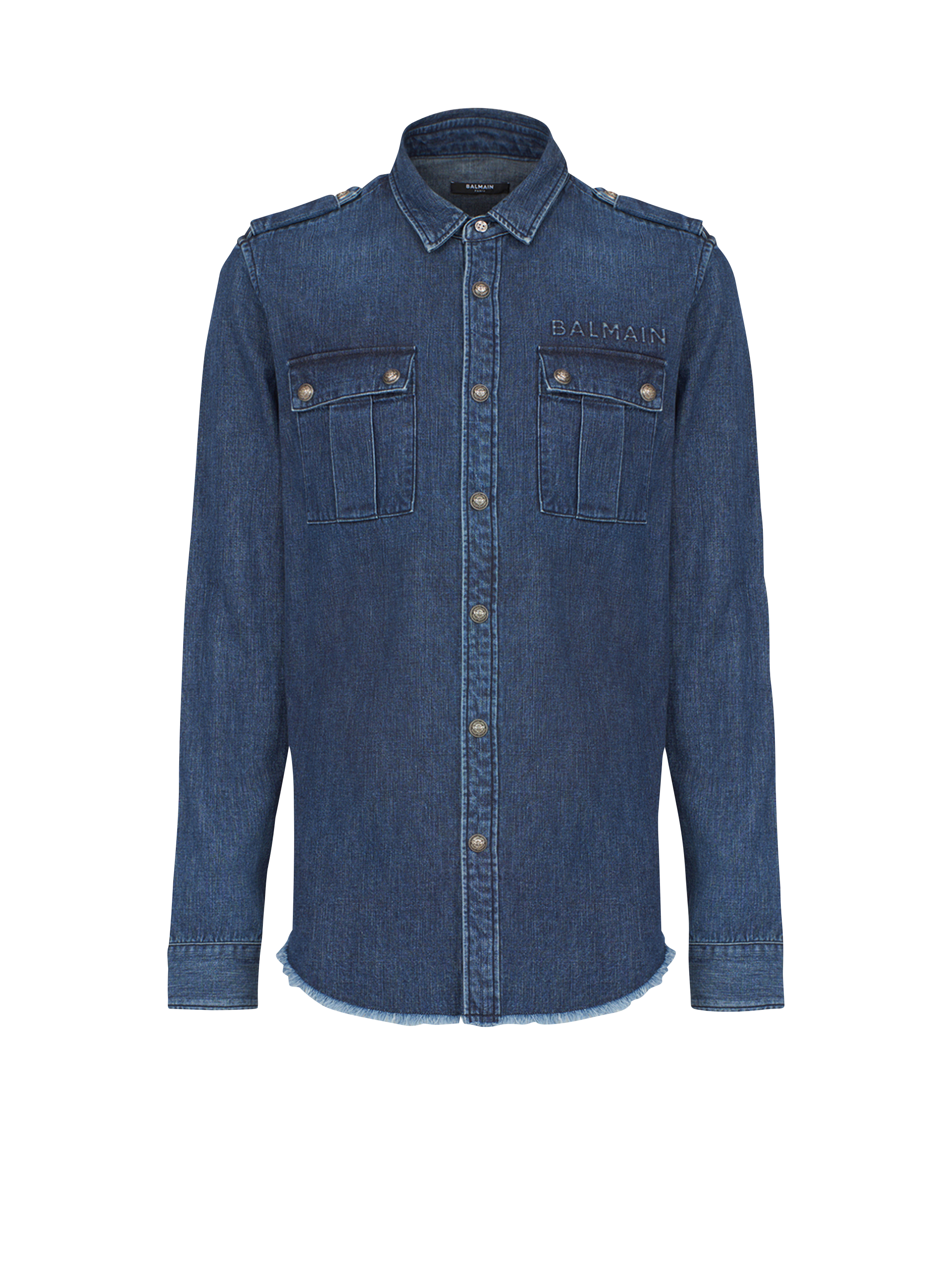Shirt with small embossed Balmain logo 